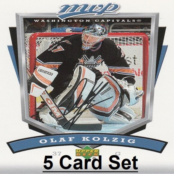 Olaf Kolzig Washington Capitals NHL Hockey Card Collection - 5 Card Set - Picture 1 of 6